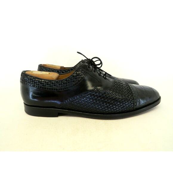 Mezlan Black Leather Crocodile Knitted Oxford Dress Shoes Mens Size 11.5 M Spain main image 11